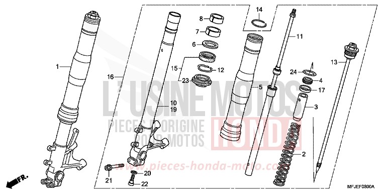 FRONT FORK for CBR600RR ABS VICTORY RED (R334) from 2012